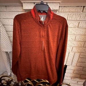 Johnnie-o Men's Brick Red Zip-Up Sweater